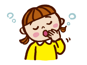 あくびをする女の子