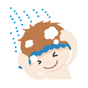 シャンプーする男の子