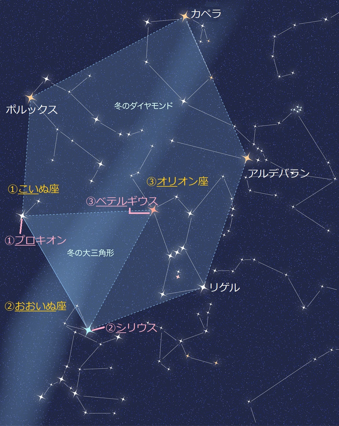 春 夏 冬の大三角 星座と星の名前の覚え方 横浜の学習塾 国大ｑゼミ